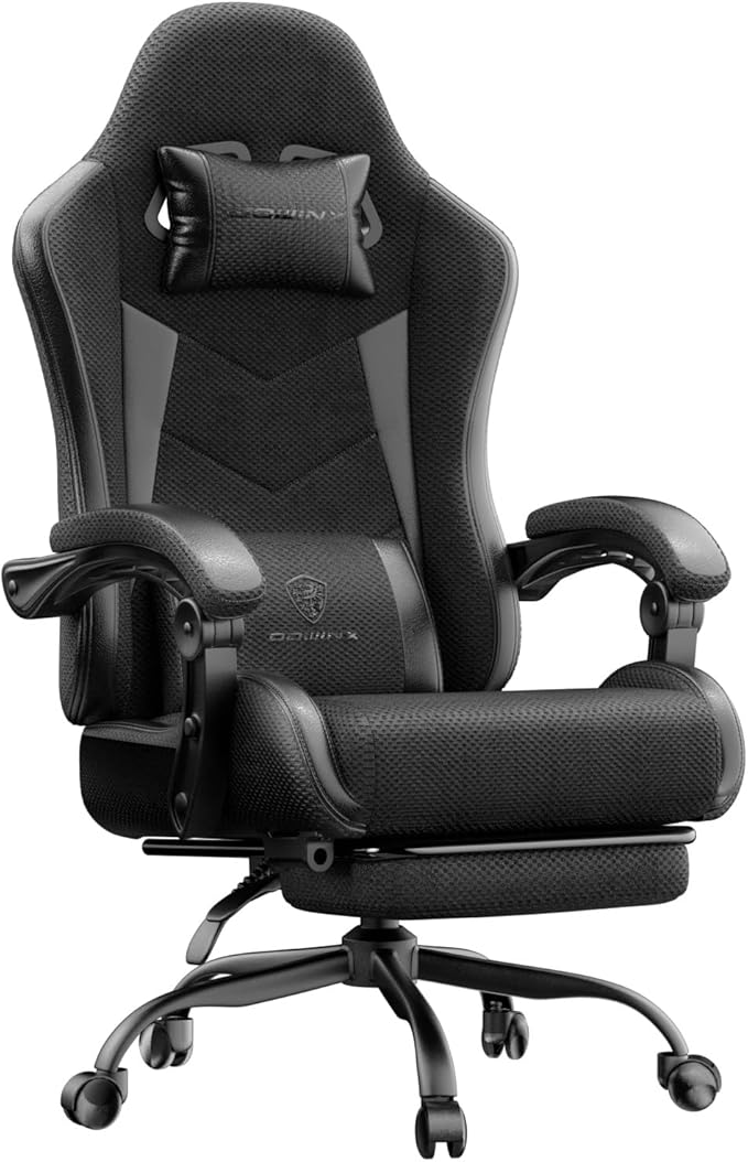 Ergonomic Gaming Chair with Footrest & Massage Lumbar