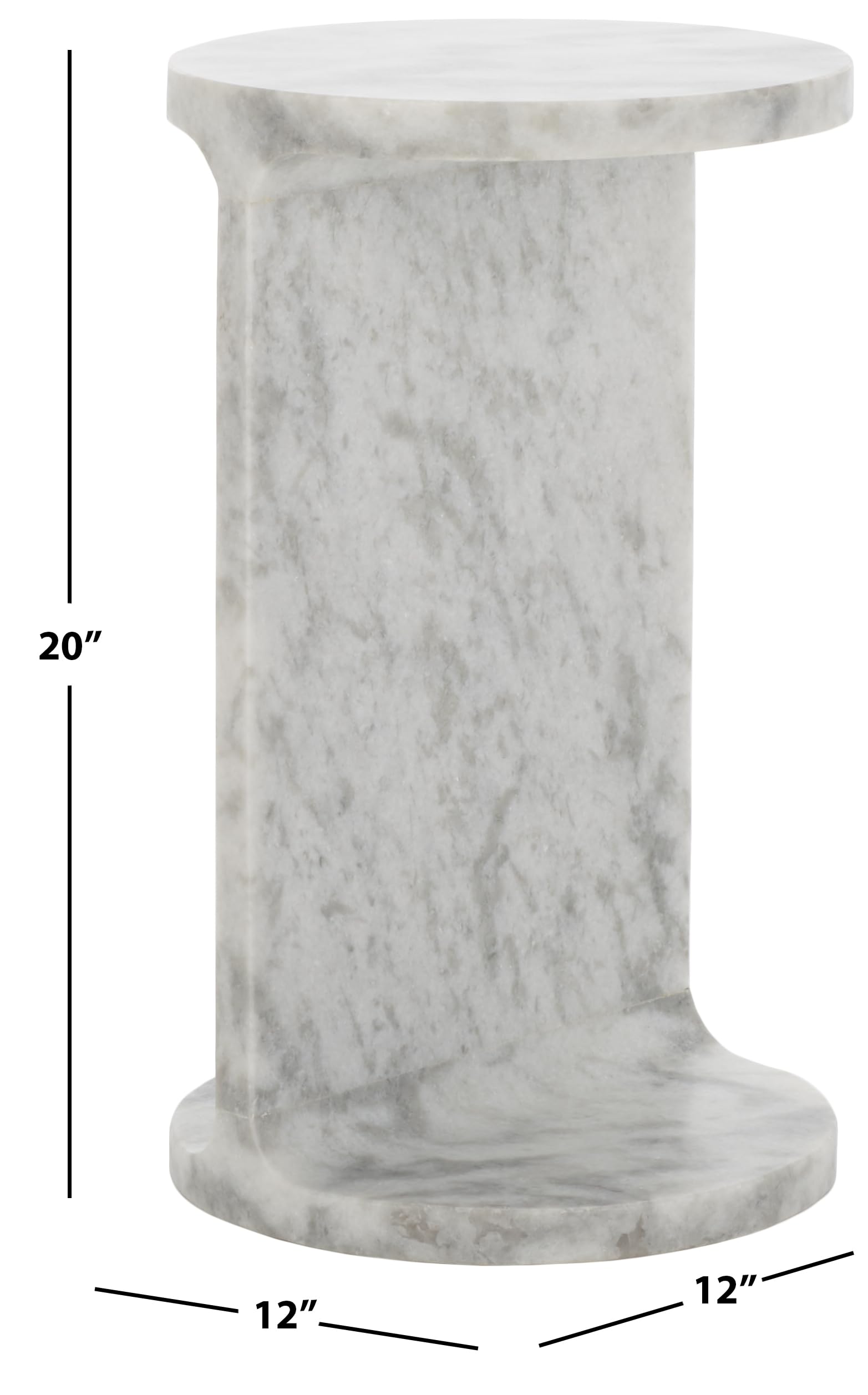SAFAVIEH Couture Collection Melinda White Marble Accent C-Table (Fully Assembled)