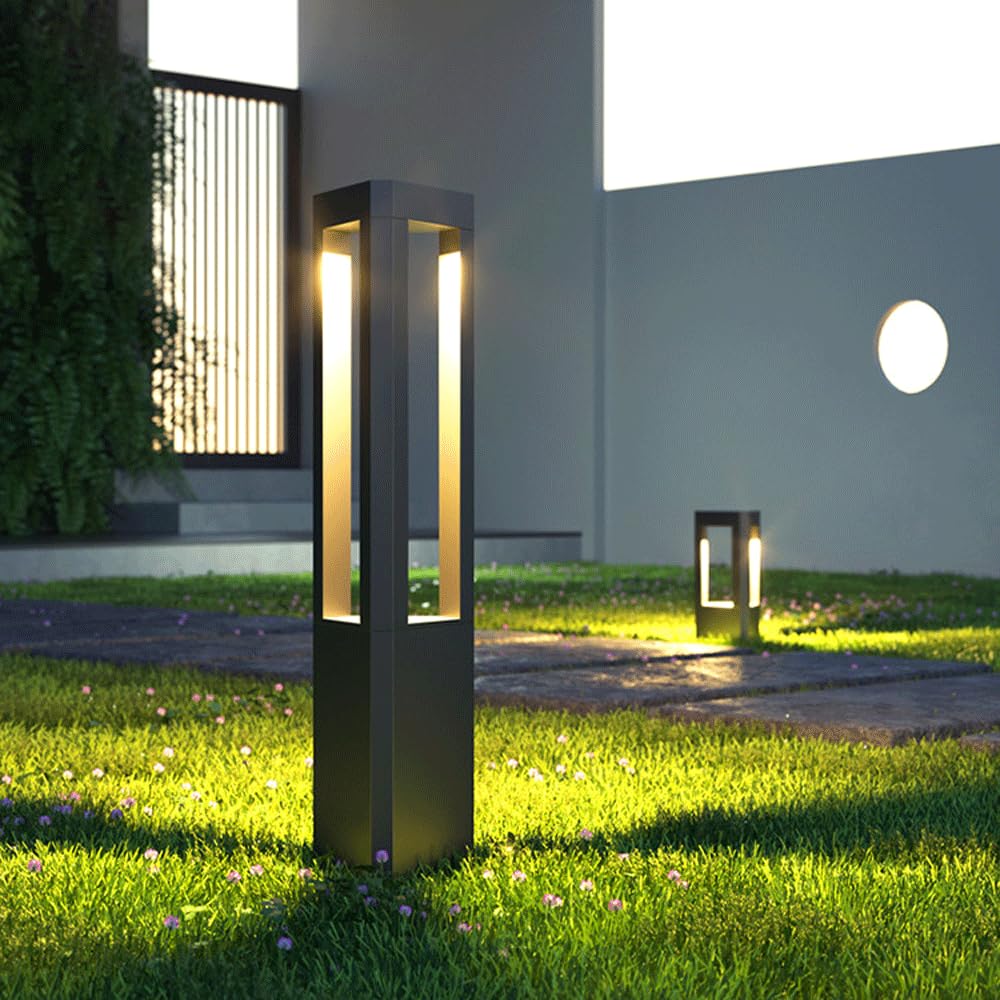 Landscape Pathway Lights Modern Black Path Light Cone LED Bollard Lighting Fixture Outdoor Sideway Lighting With Aluminum Housing Walkway Lamps Waterproof 3000k Lawn Light For Garden Yard House Park