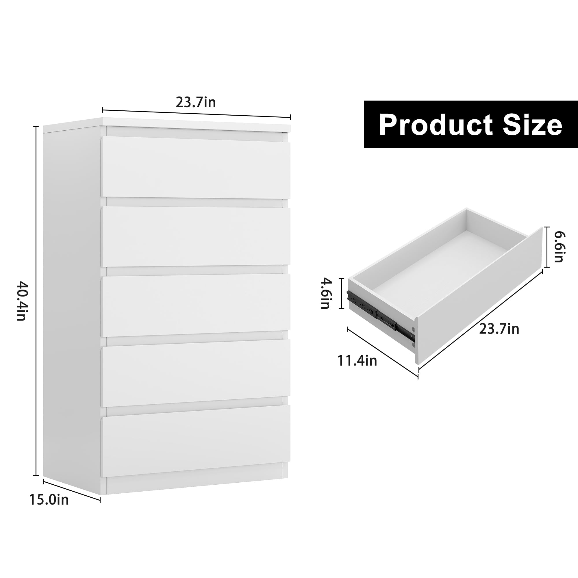 5-Drawer Dresser with Deep Storage