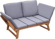 Outdoor Convertible Daybed Sofa with Acacia Wood Frame