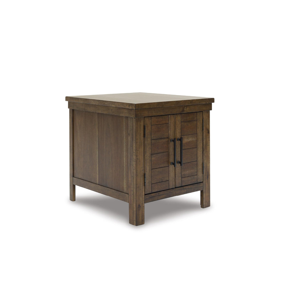 Rustic Wood Storage End Table