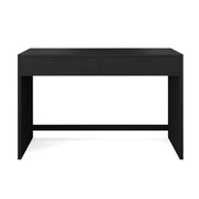 Computer Desk with 2 Drawers, Black Frame & Oil Rubbed Bronze Hardware