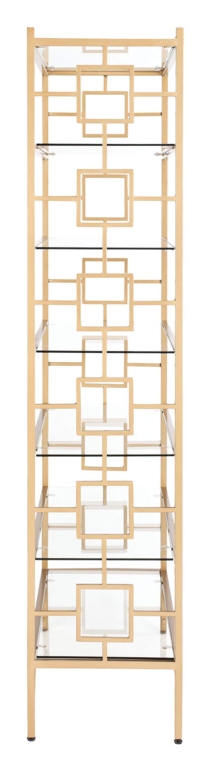 7-Tier Gold Glass Bookshelf