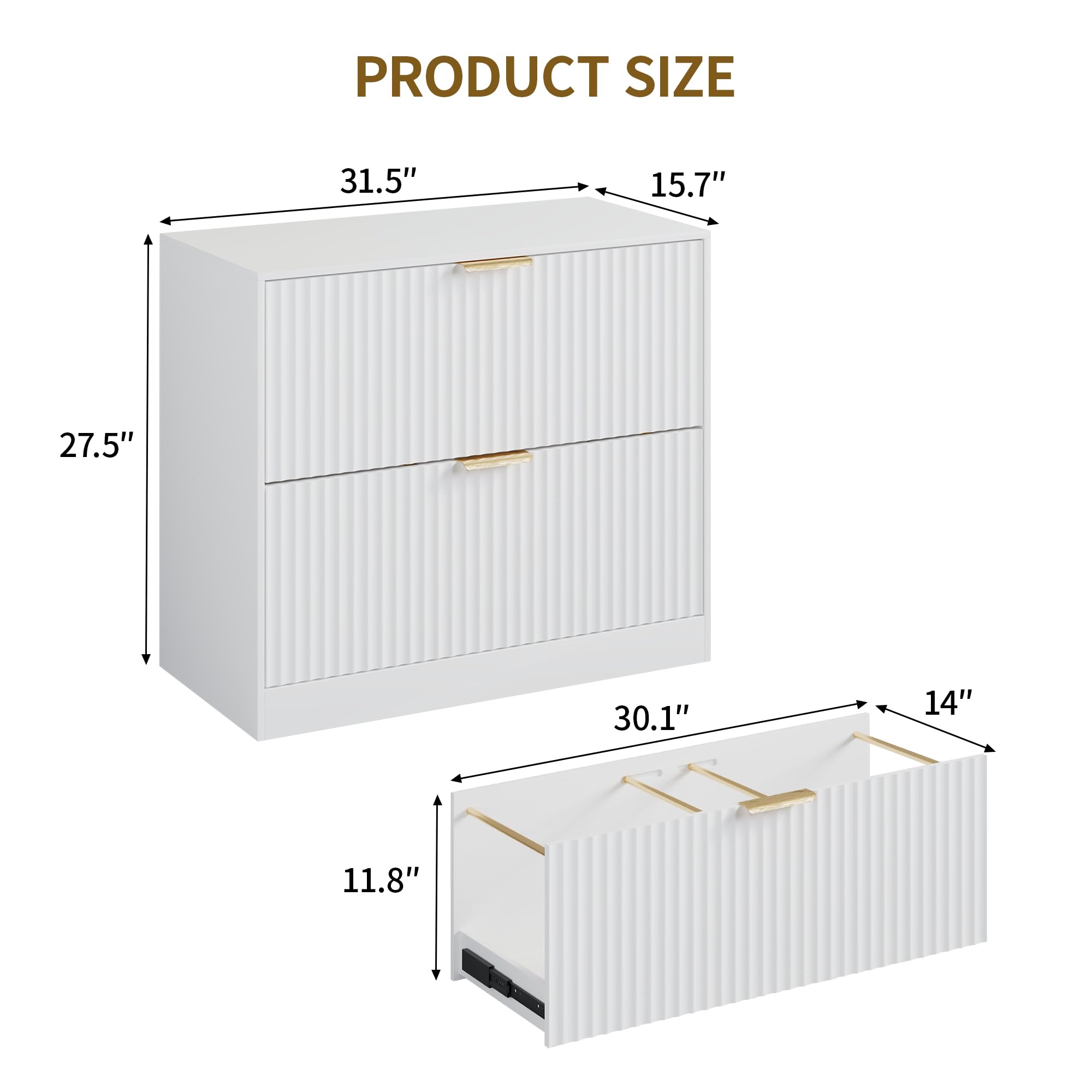 2-Drawer File Cabinet with Storage