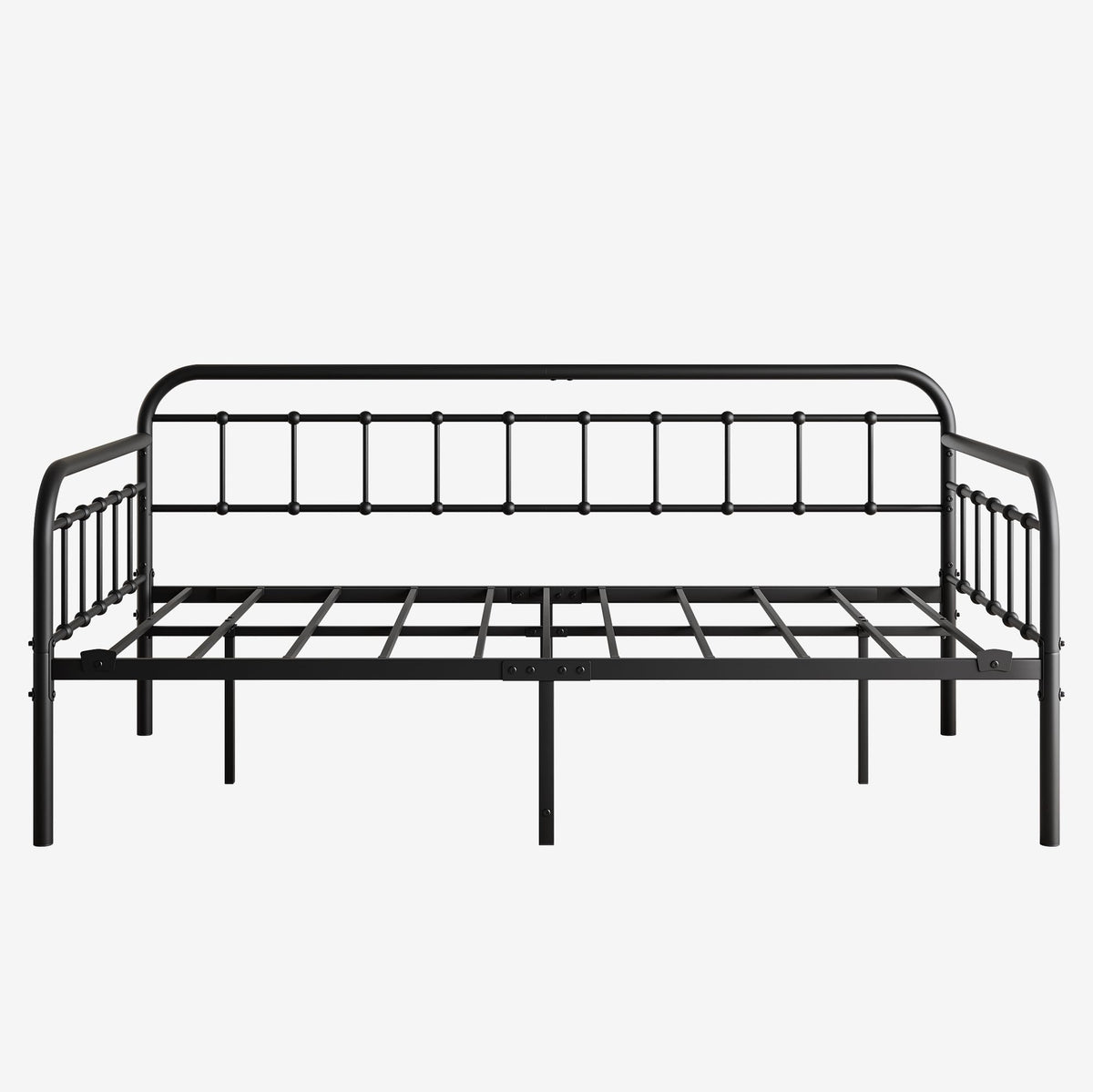 Crocofair Metal Daybed Frame Twin Size,Sofa Daybed with Heavy-Duty Metal Slats,Black