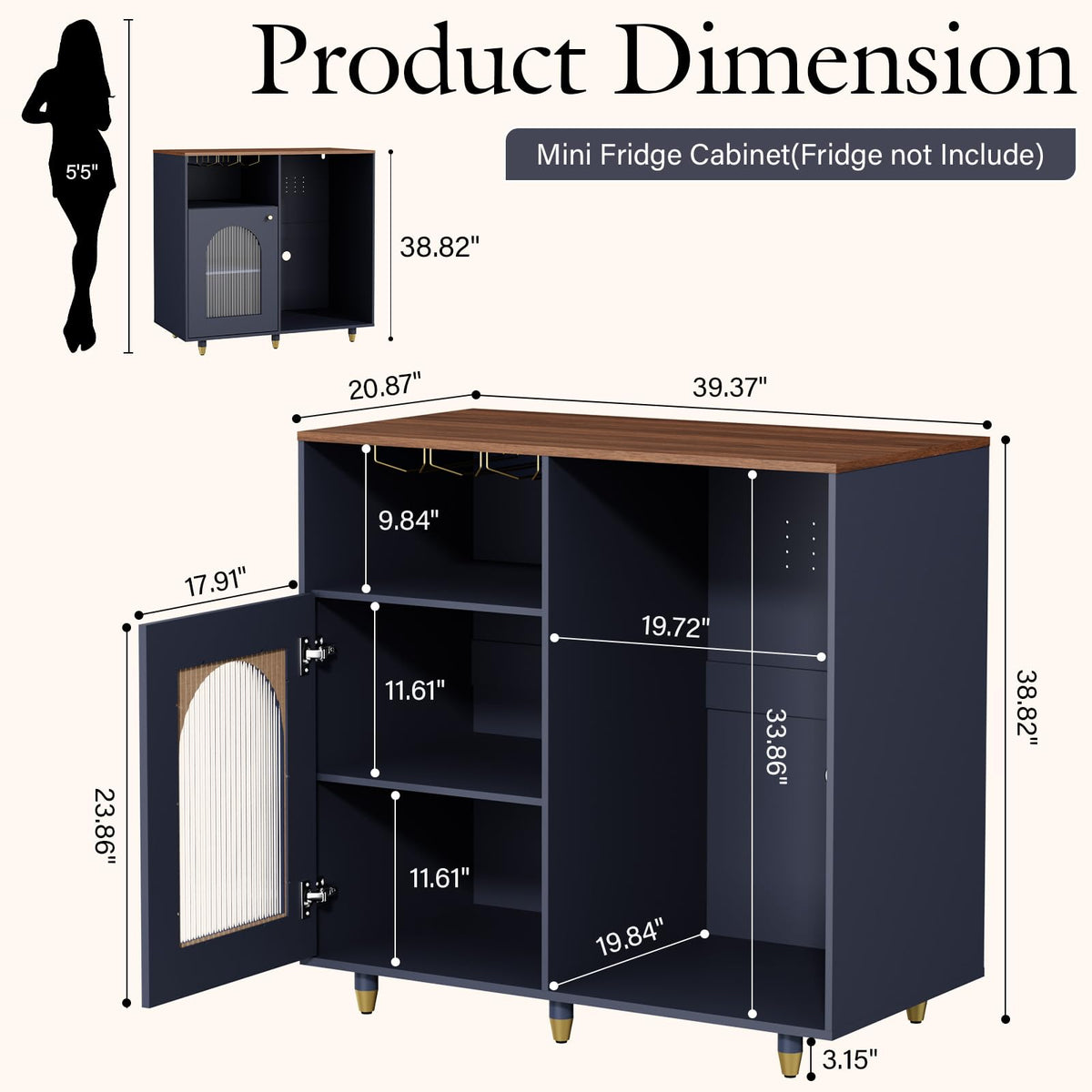 Arched Glass Bar Cabinet