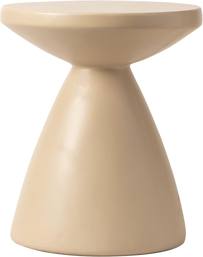 Round Fiberstone Side Table with Pedestal Base