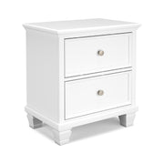 White 2-Drawer Nightstand