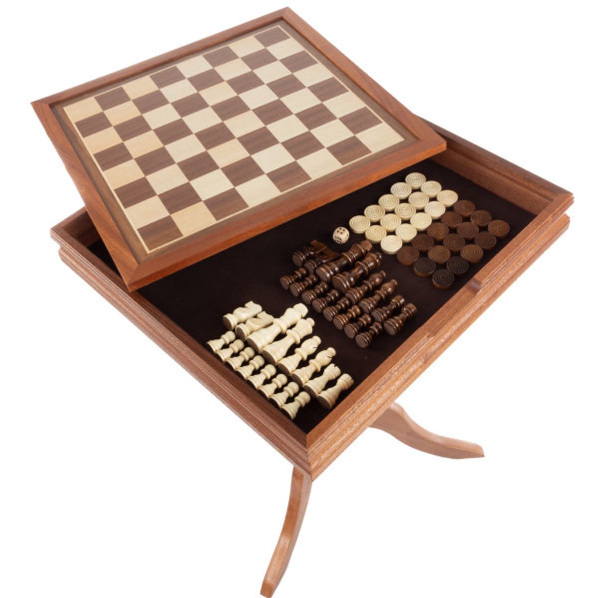 2-in-1 Chess & Backgammon Game Table