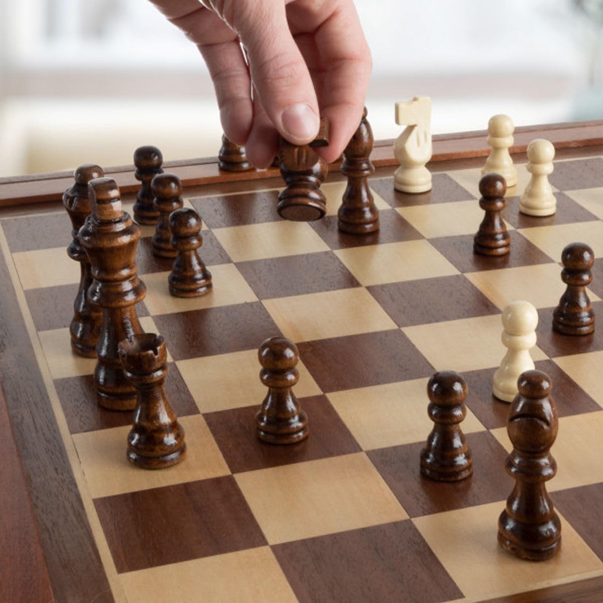 2-in-1 Chess & Backgammon Game Table