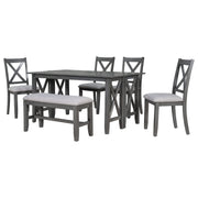 6-Piece Folding Dining Set with Bench