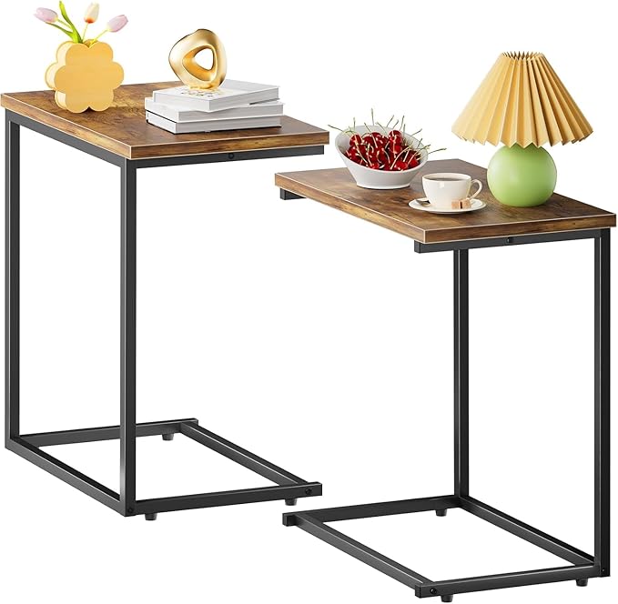 C-Shaped Sofa Side Table, 27" High