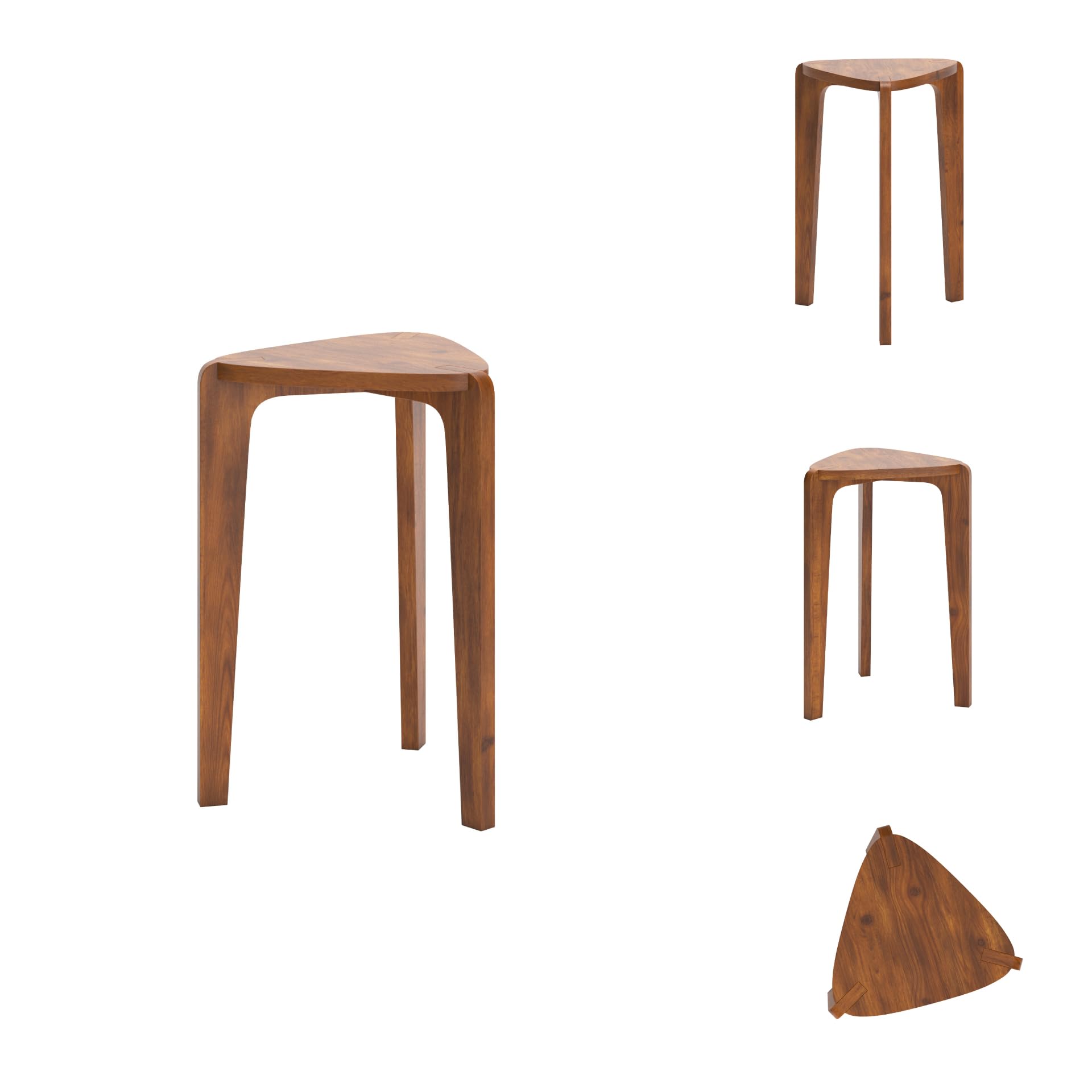 Solid Wood Nesting Accent Tables – Set of 2, Dark Brown
