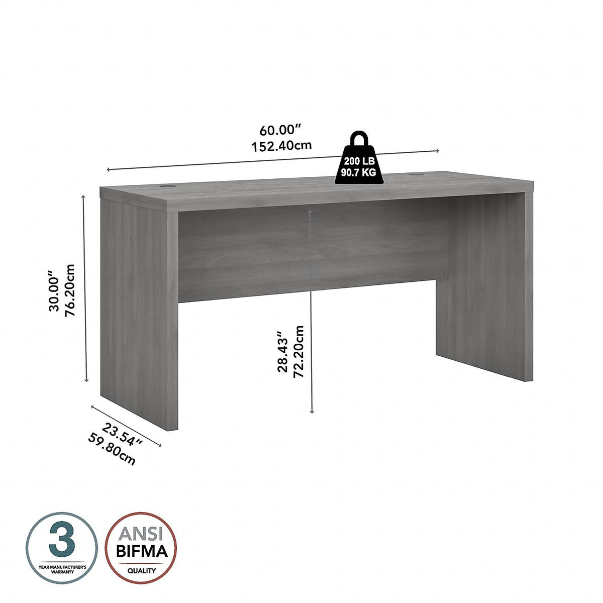 Modern Gray Credenza Desk