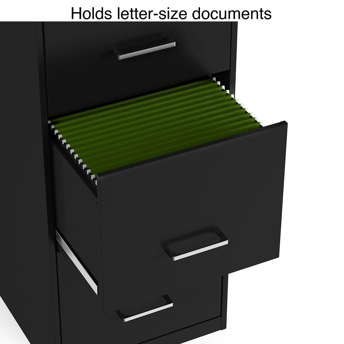 Staples 4-Drawer Vertical File Cabinet, Letter/Legal, Lockable, Black