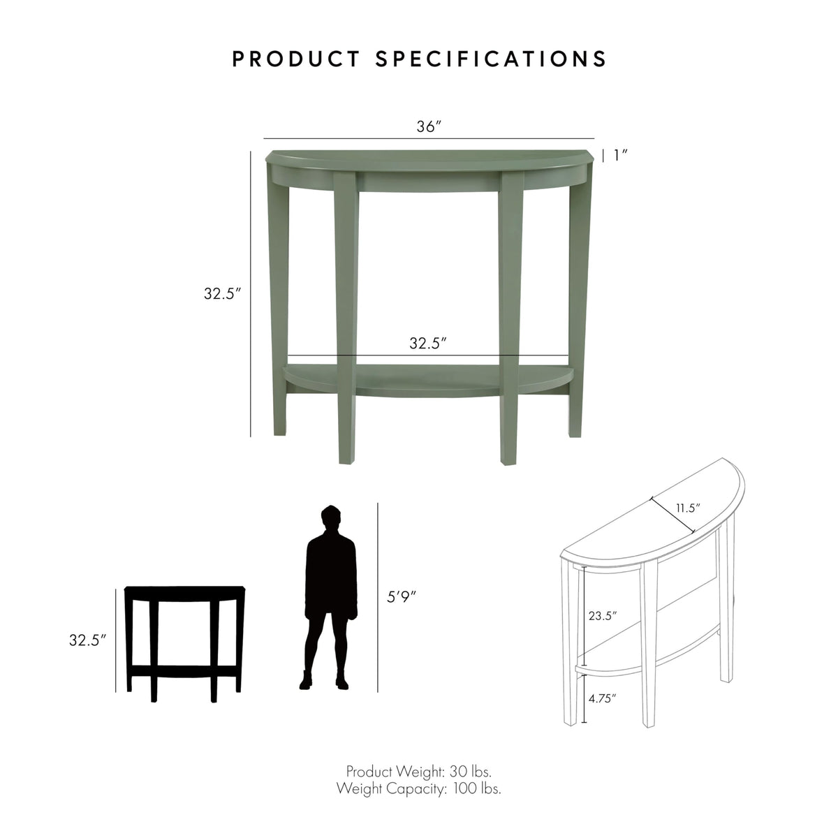 Half-Moon Console Table