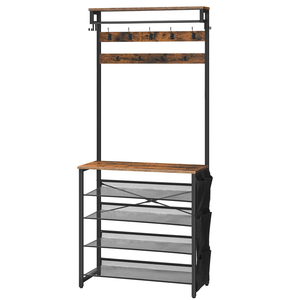 Hall Tree with Adjustable Shoe Storage