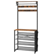 Hall Tree with Adjustable Shoe Storage
