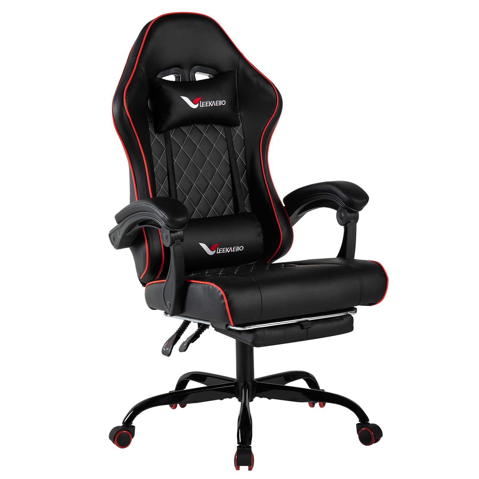 Ergonomic Gaming Chair with Footrest & Pocket Spring Cushion