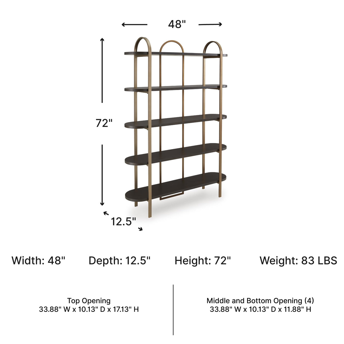 5-Shelf Etagere Bookcase