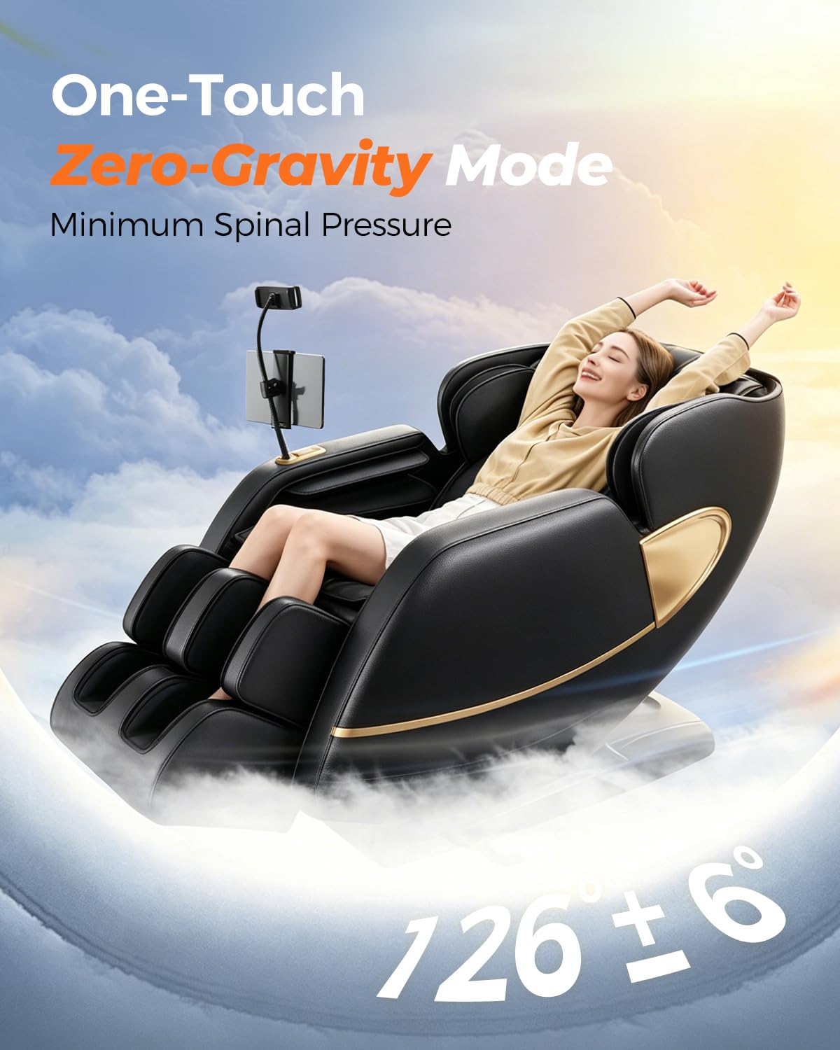HaiyoHBED 2026 4D Massage Chair Full Body, PU Leather Zero Gravity Heated Back Foot Hand Massage Recliner, AI Voice Control, Office and Living Room Furniture, Portable - Black