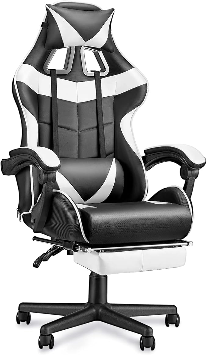 Gaming Chair with Footrest & Lumbar Support