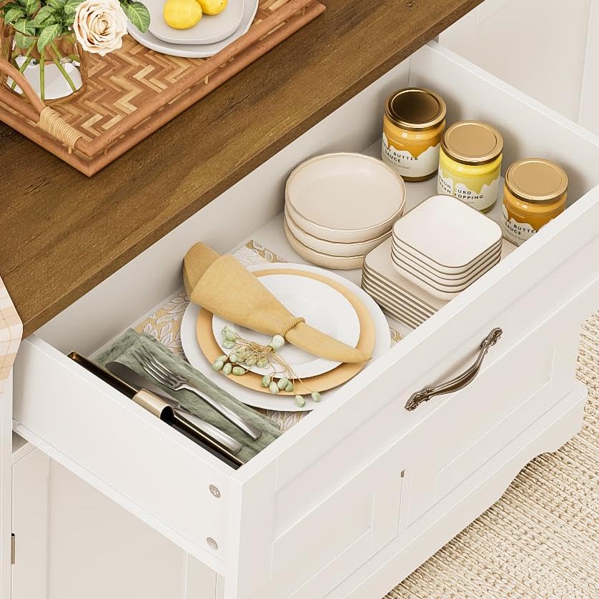 Kitchen Island Cart with Storage on Wheels