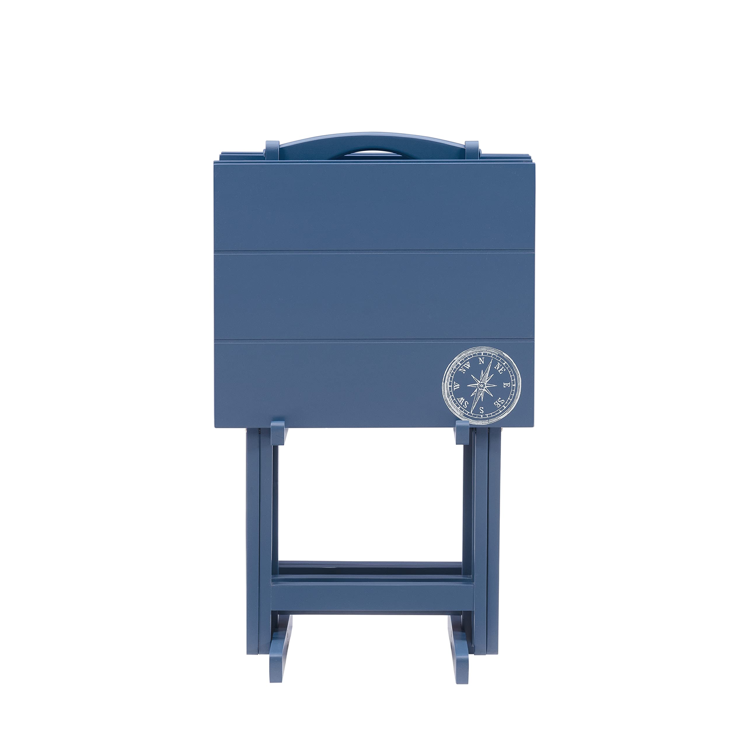 Folding Tray Table Set of 4 with Storage Stand