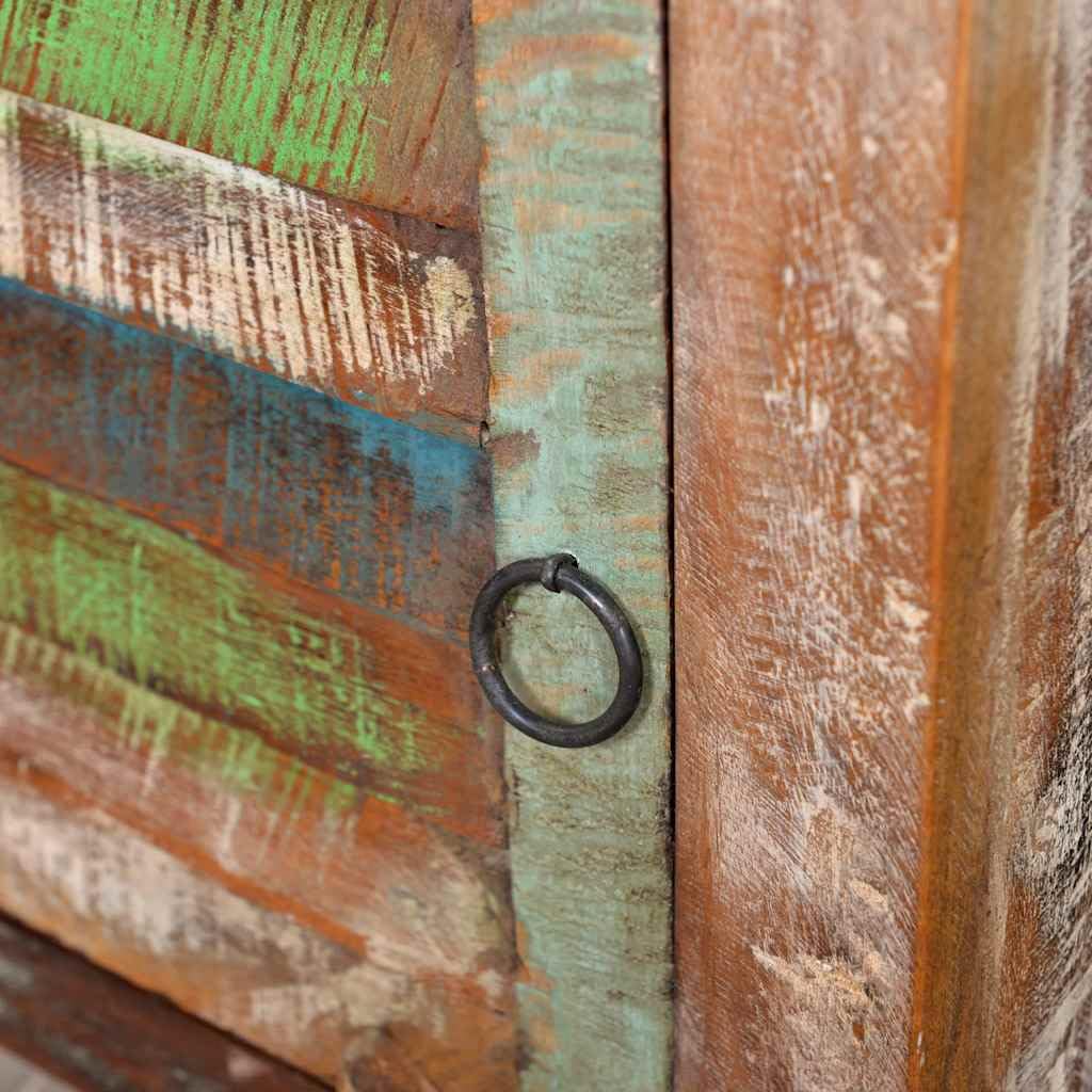 Reclaimed Wood End Table with Drawer & Cupboard