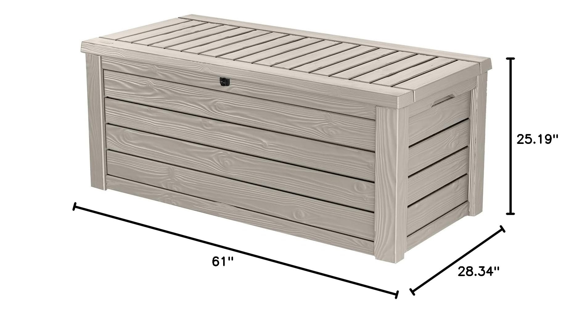 Keter Westwood 150 Gallon Resin Large Outdoor Storage Box for Patio Furniture, Outdoor Cushions, Garden Tools and Pool Floats, Beige