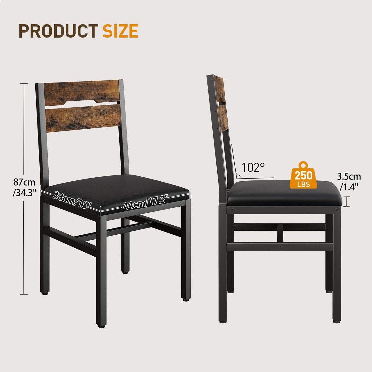 RALGEND Dining Chairs Set of 6, Kitchen Chairs, Dining Room Chairs