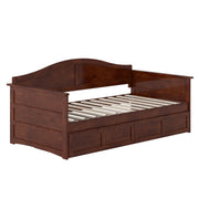 AFI, Acadia Twin Size Wood Daybed Frame with 2 Storage Drawers, Walnut (Brown)