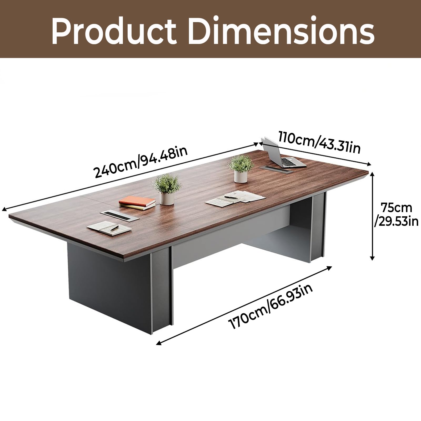 8FT Conference Table for 8–10 People