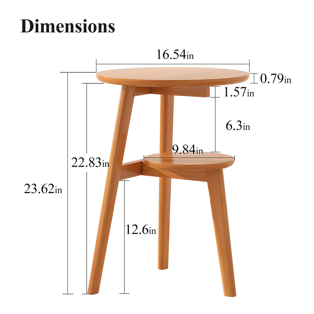 Round Wood Side Table