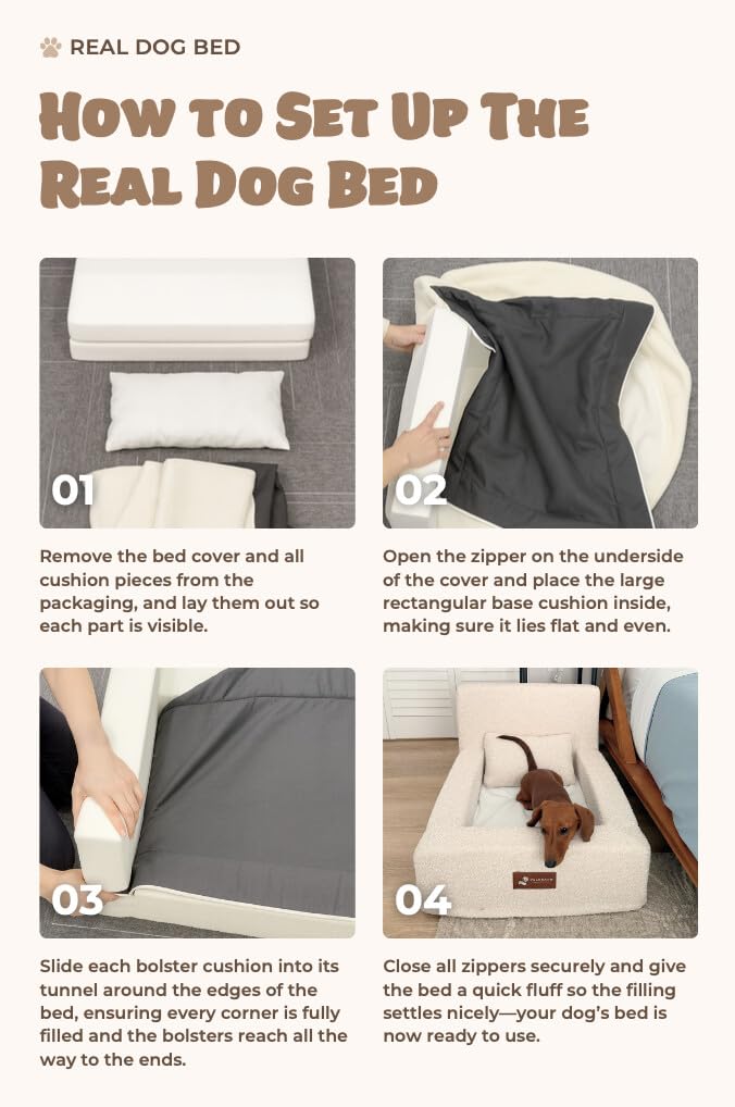 XL Oval Donut Dog Bed – Herringbone, Micro Velvet, Washable Cover