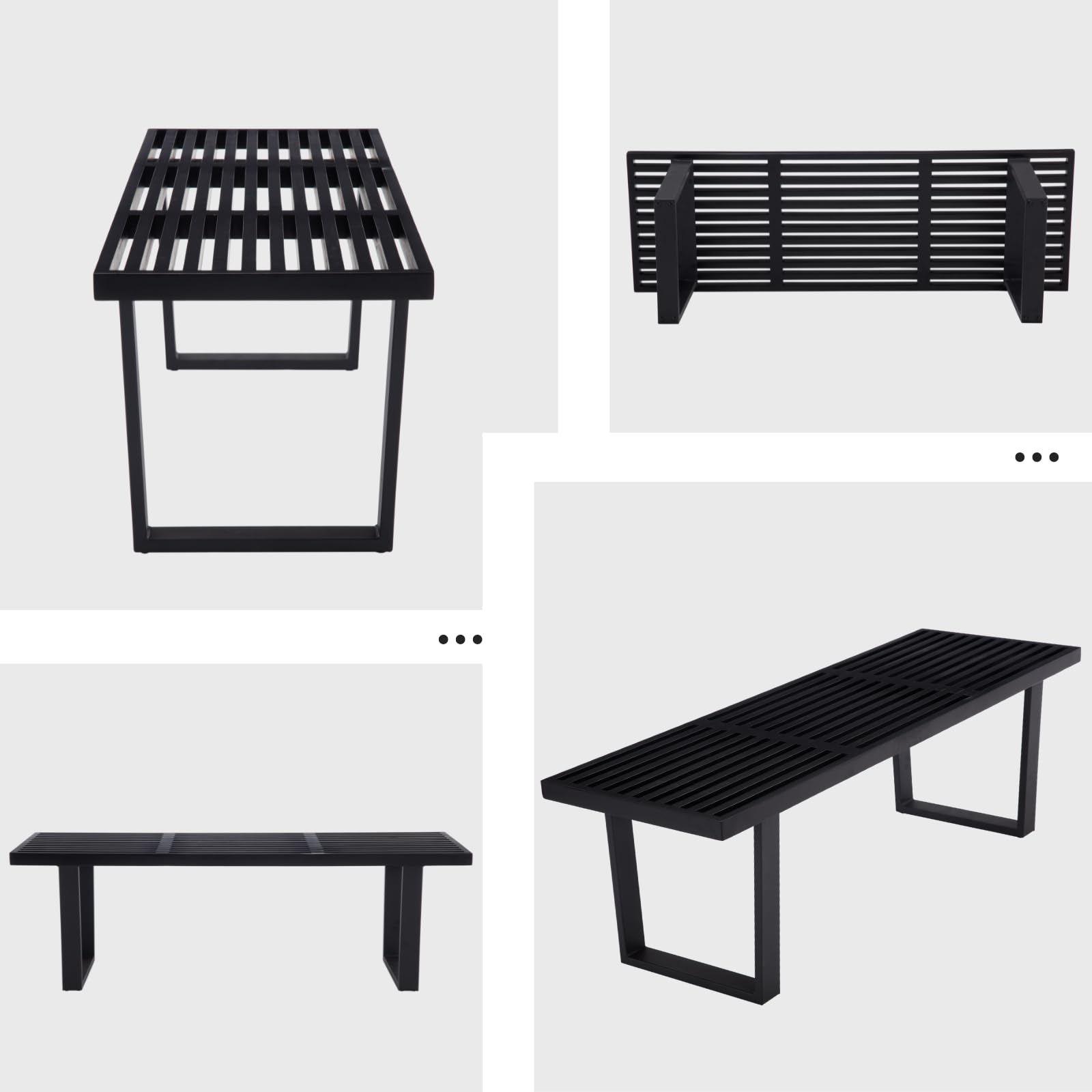55" Industrial Wood Entryway Bench with Metal Frame
