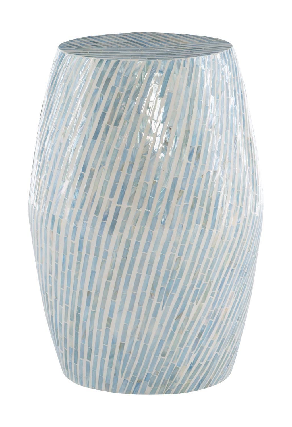 Round Capiz Shell Drum Accent Table