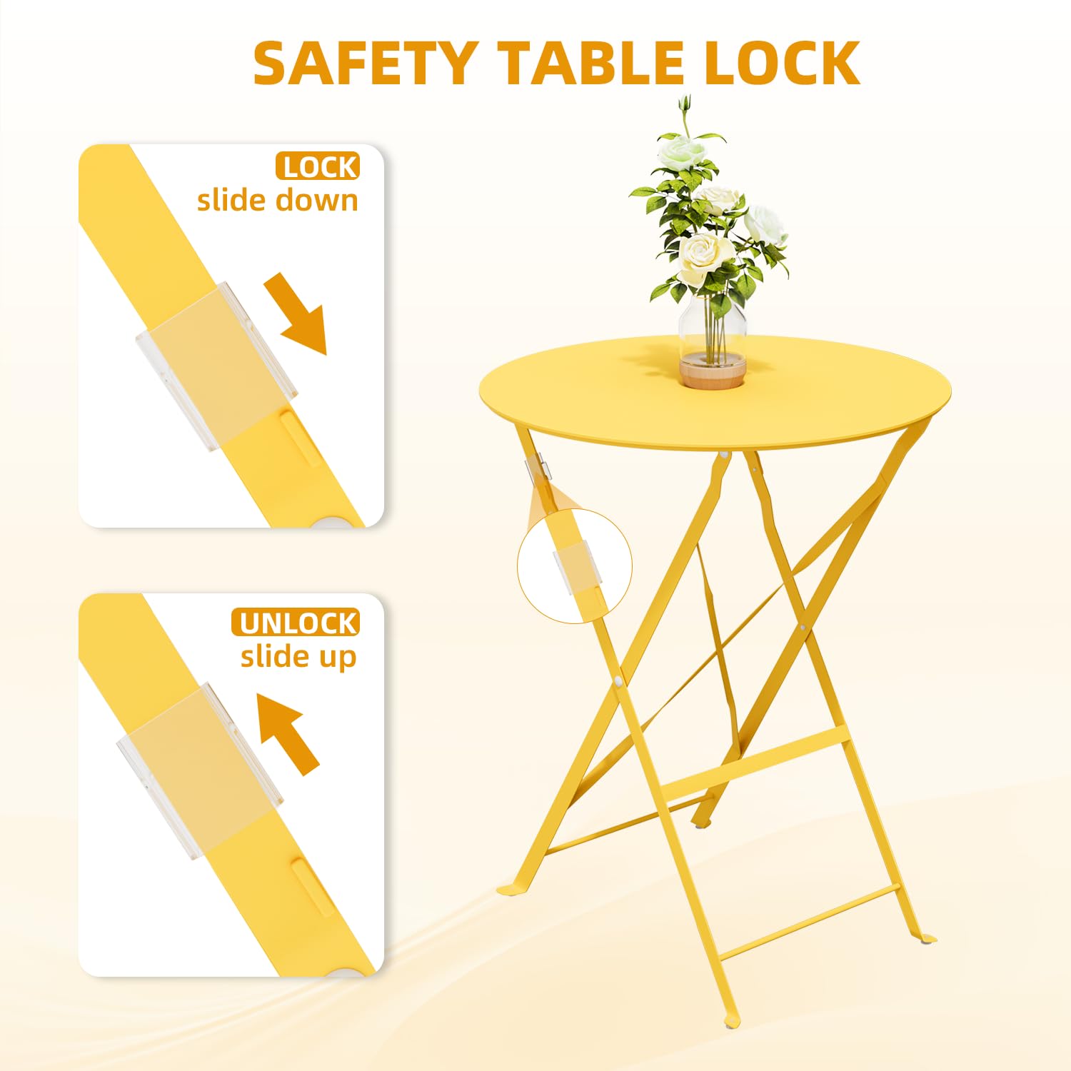 3-Piece Folding Patio Bistro Set