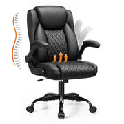 GTPLAYER PU Leather Office Chair, Home Desk Chairs with Memory Foam, Black