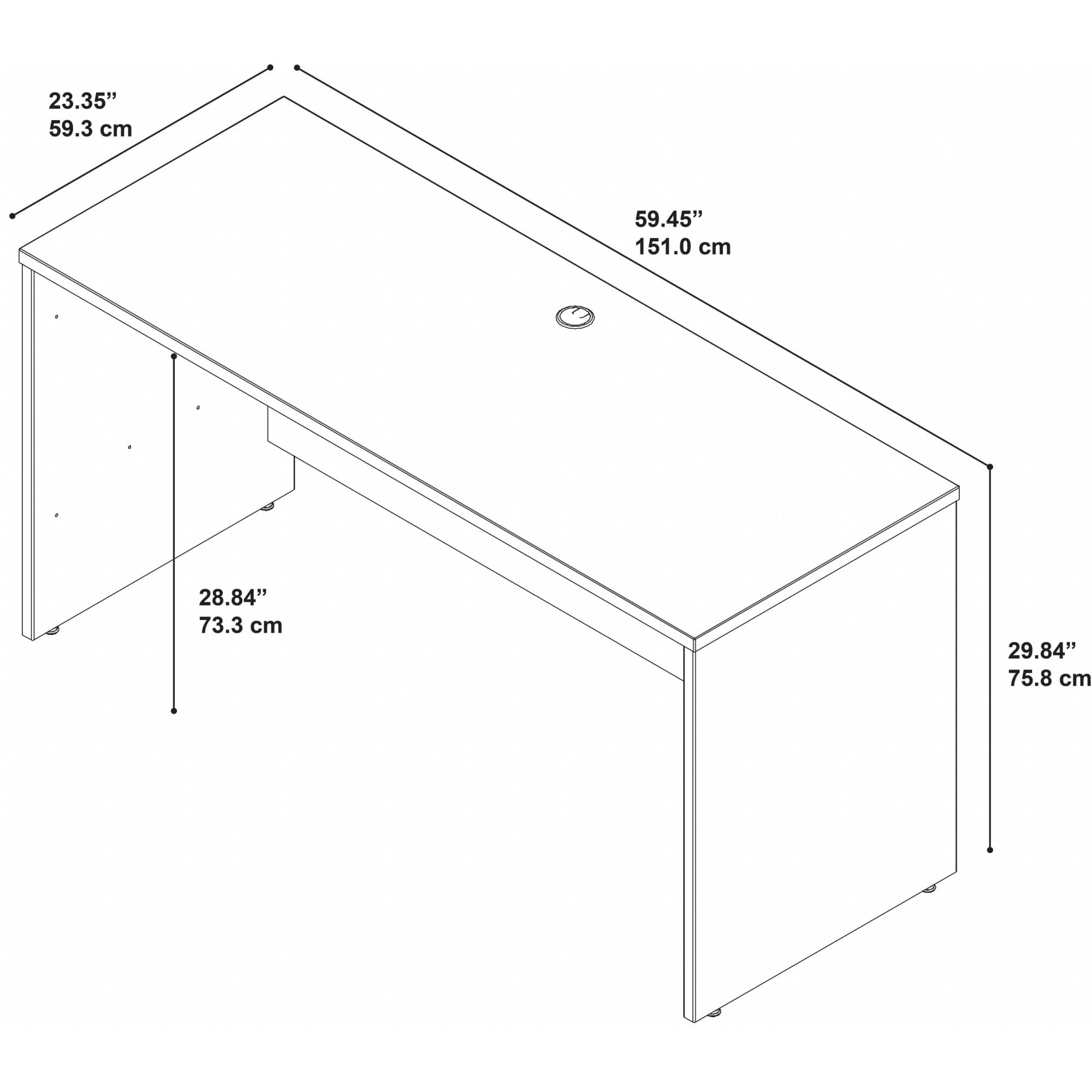 Bush Business Furniture Series C 60W x 24D Credenza Desk in Hansen Cherry, Computer Table for Home or Professional Office
