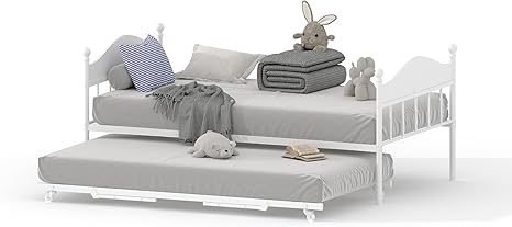 Twin Metal Daybed with Pop-Up Trundle