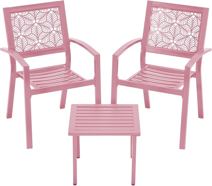 3-Piece Patio Bistro Set with 2 Chairs & Table