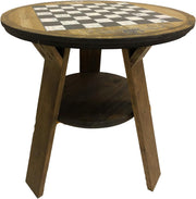 Chess Board End Table with Shelf