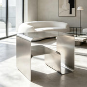 Silver Stainless Steel Side Table