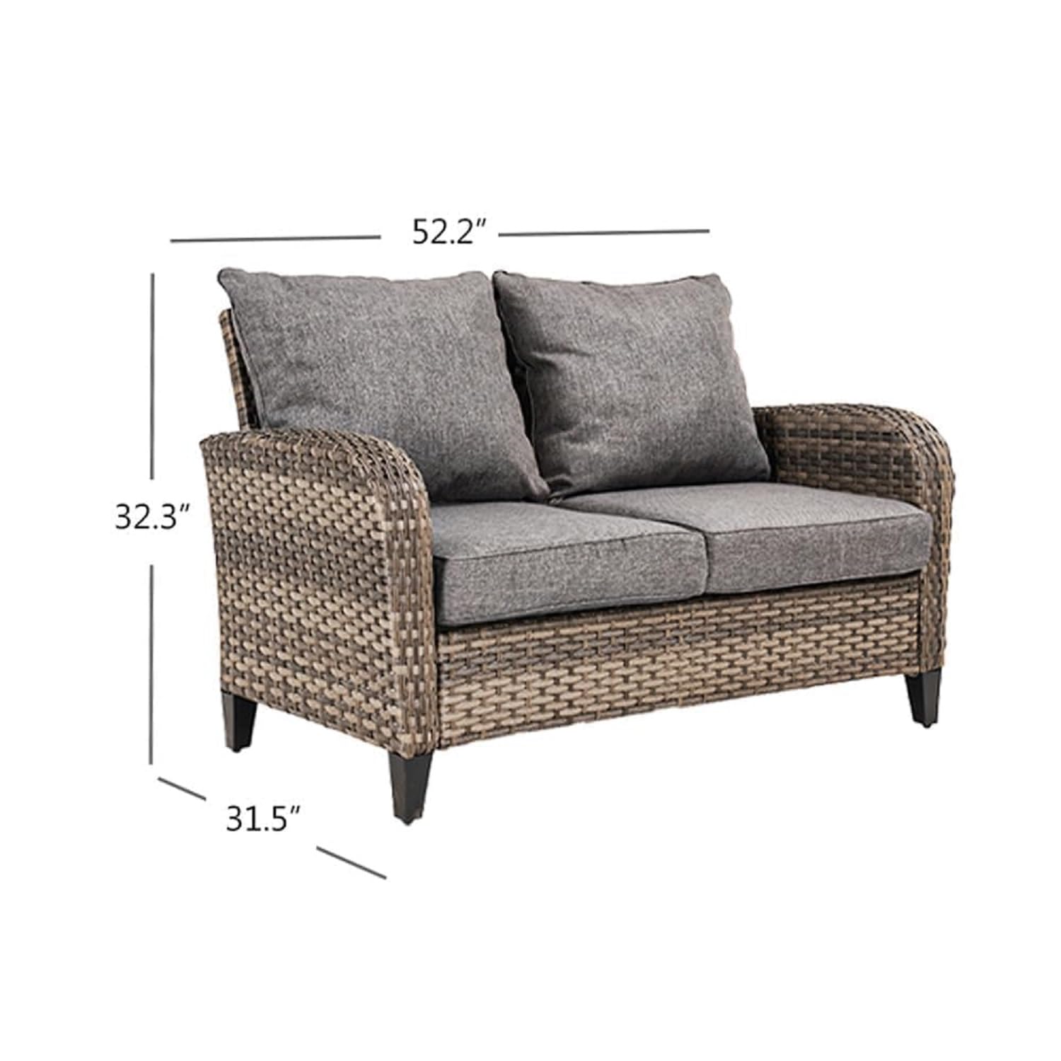 Outdoor Wicker Loveseat Sofa