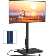 Swivel Floor TV Stand with Power Outlet, Height Adjustable, 32–60 Inch TVs