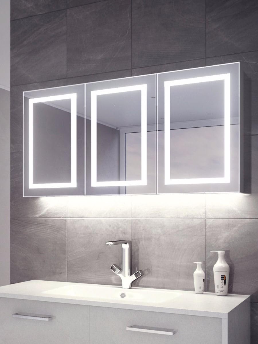 LEDMyplace 72 X 30 Inch LED Lighted Bathroom Mirror Medicine Cabinet, Double Sided Mirror On/Off Switch Hector Style for Bedroom, Living Room, Powder Room, Dressing Room, Hair Saloon