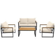 4-Piece Patio Conversation Set with Coffee Table