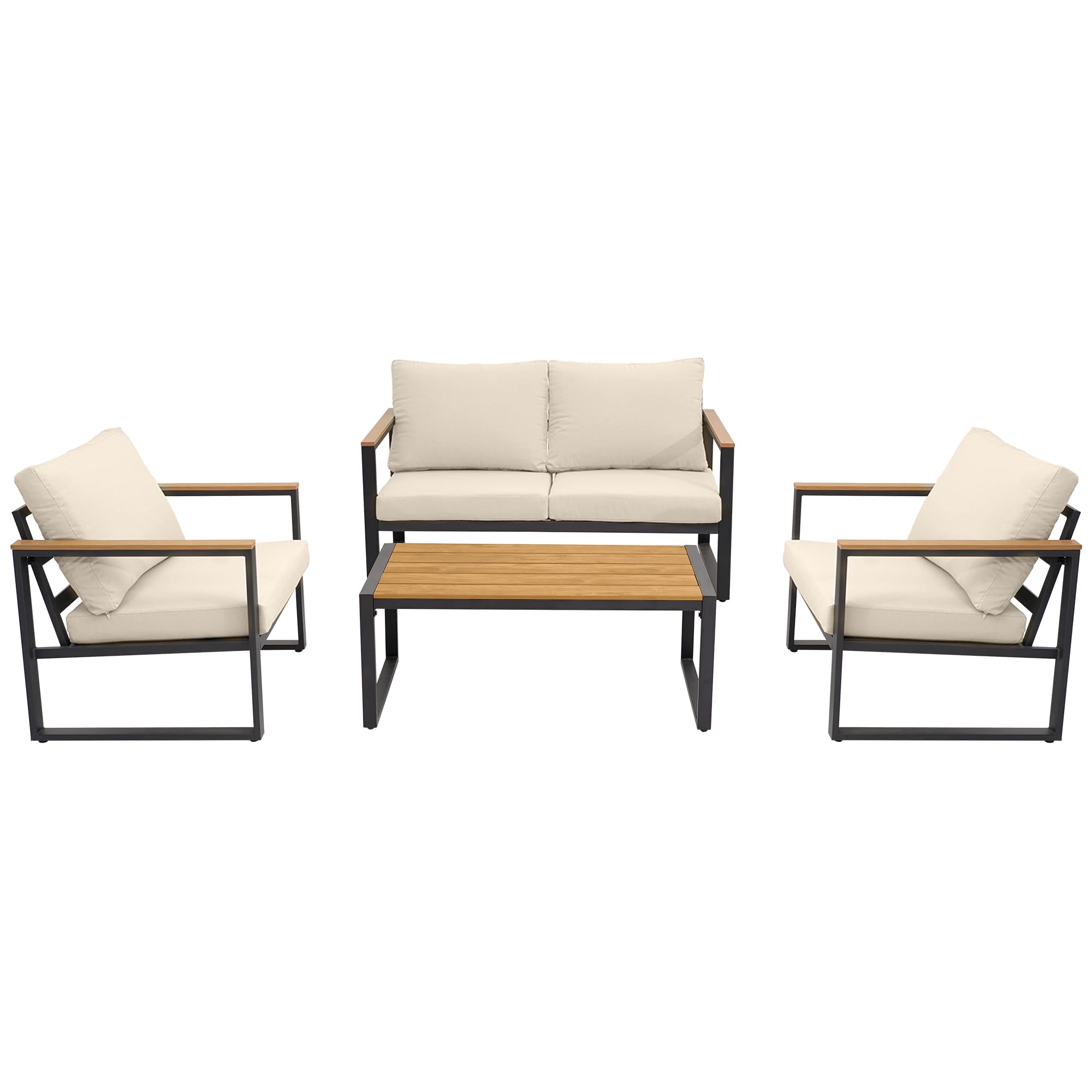 4-Piece Patio Conversation Set with Coffee Table